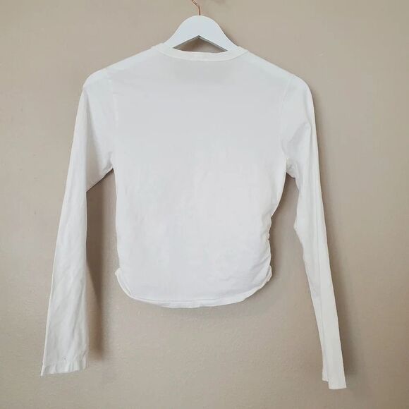 A.L.C. Jordan Faux Wrap Cotton White Long Sleeve Tee Size Small - Picture 6 of 10